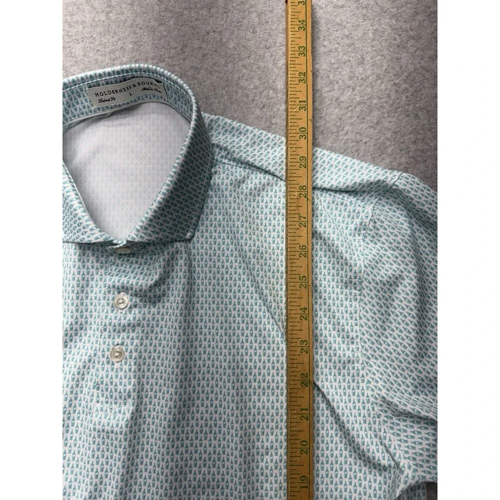 Holderness & Bourne Shirt Mens‎ Large Blue Polo Cocktail Pullover Golf Casual